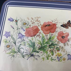 Royal Table Coasters Field Flowers Set of 6 With Box Gardens Butterflies Gardeners image 4