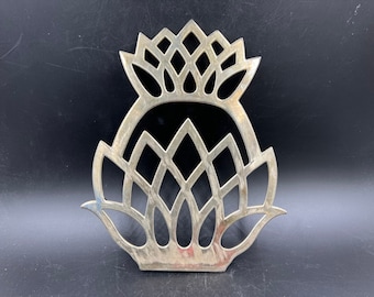 Silver Plated Pineapple Trivet Made in Italy Vintage