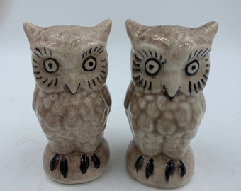 Owl Salt and Pepper Shakers Vintage Ceramic