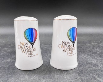 WORLDS FAIR Salt Pepper Shakers New Orleans Hot Air Balloon La