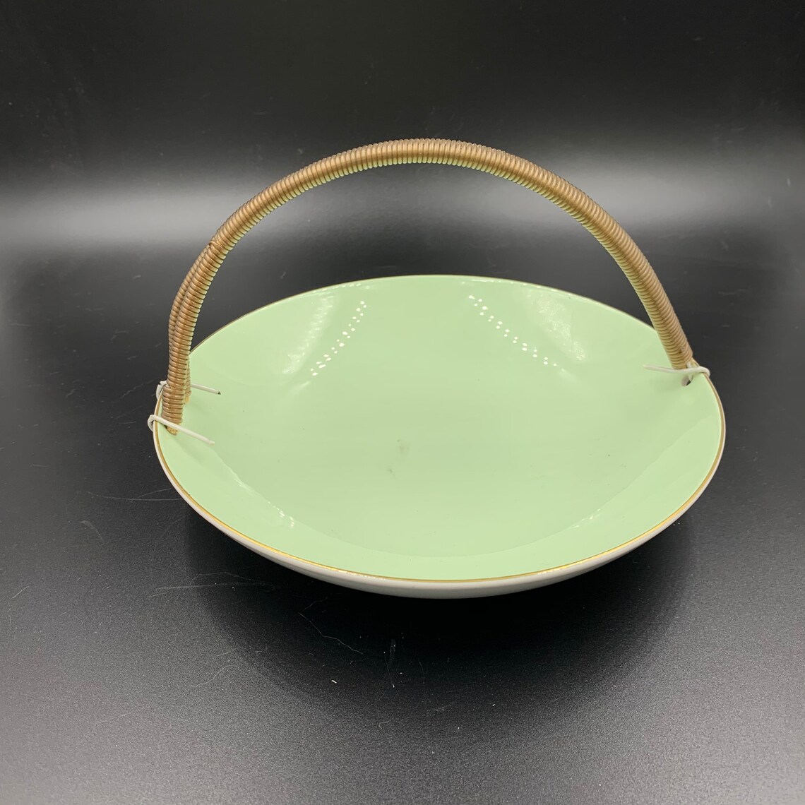 Kokura Ware Mint Green Ironstone Handled Dish MCM Mid Century Etsy
