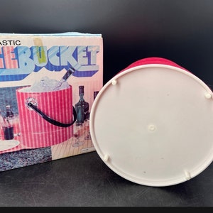 70's MOD Retro Magenta Pink Plastic Ice Bucket Vintage FREE SHIPPING image 5