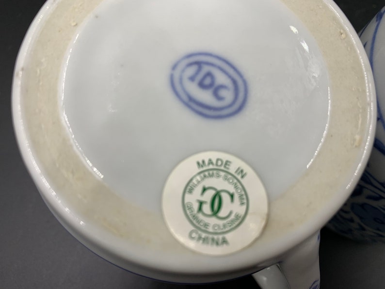Williams Sonoma Chinoiserie Lidded Tea Cups Coffee Mugs Grand Cuisine IDC Vintage image 5