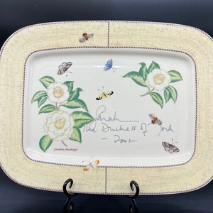 Wedgewood Sarah’s Garden Duchess of York Platter Special Edition Signed 19.5” Gardenia Thunbergia Vintage FREE SHIPPING