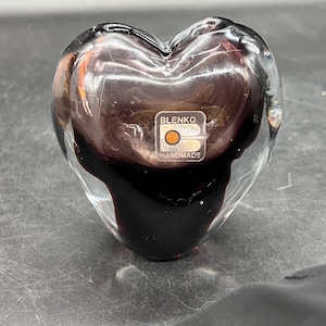 Vintage Blenko Hand Blown Amethyst Heart Vase - Etsy