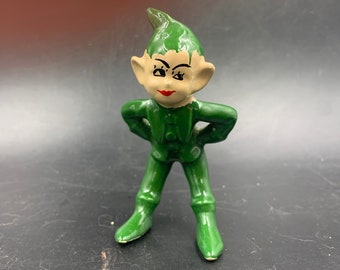 Standing Judgy Green Pixie Elf Sprite Vintage 1950s