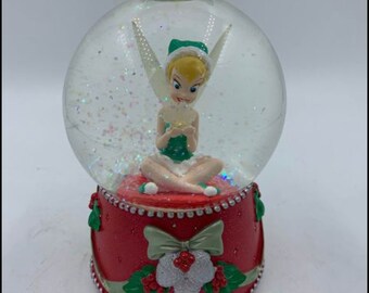 Tinkerbell Disney Weihnachtsschneekugel mit Licht 2004 zum Sammeln, KOSTENLOSER VERSAND