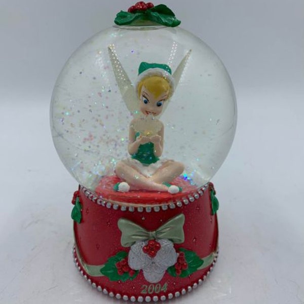 Tinkerbell Disney Christmas Snow Globe with Light 2004 Collectable FREE SHIPPING