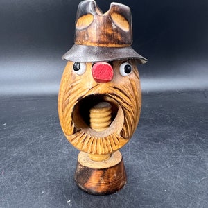 Vintage Wooden Screw Nutcracker Head  Germany FREE SHIPPING