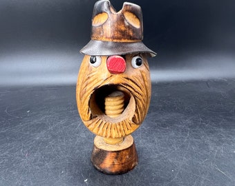 Vintage Wooden Screw Nutcracker Head  Germany