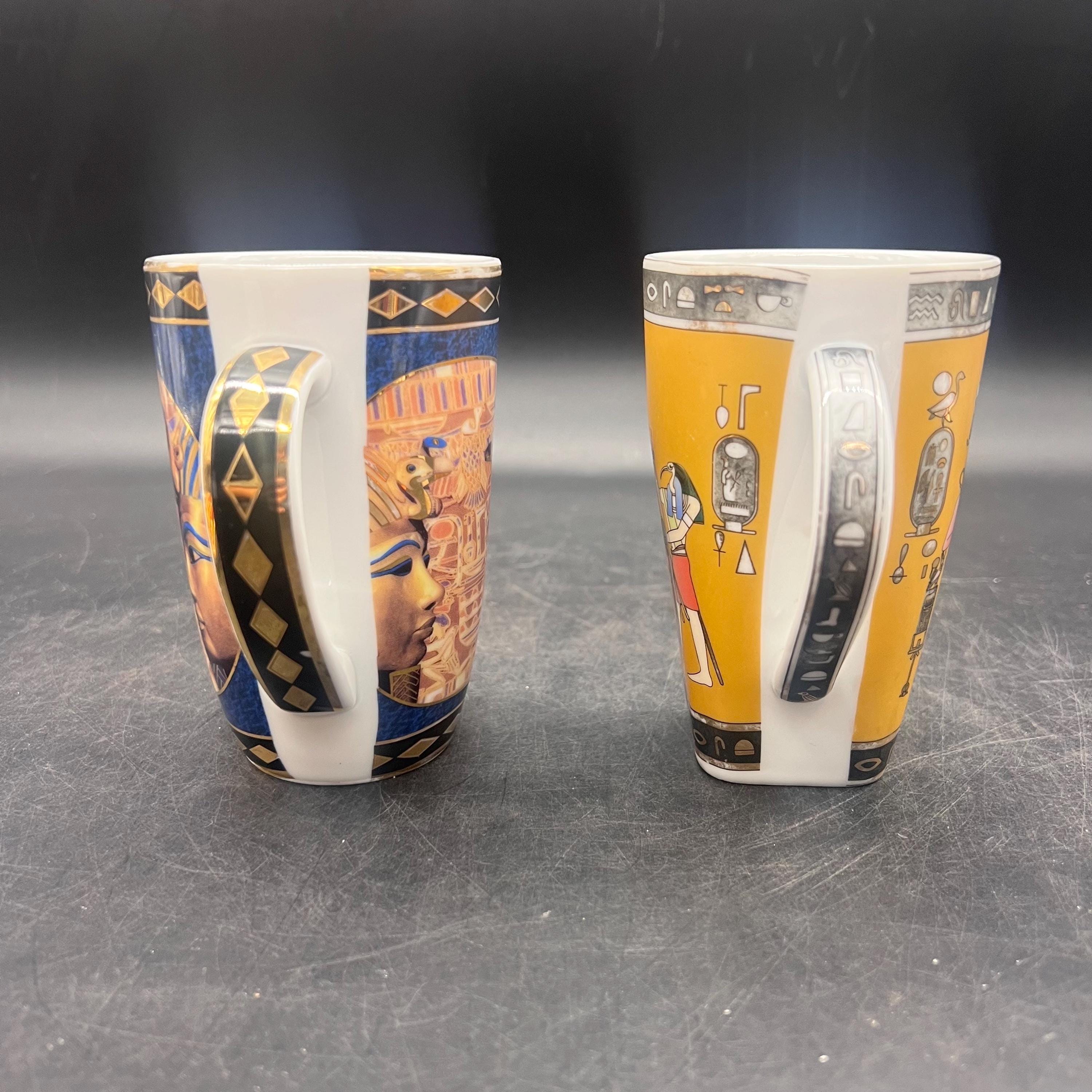FM Fathi Mahmoud Limoges Coffee Cups Mugs Queen Nefertiti