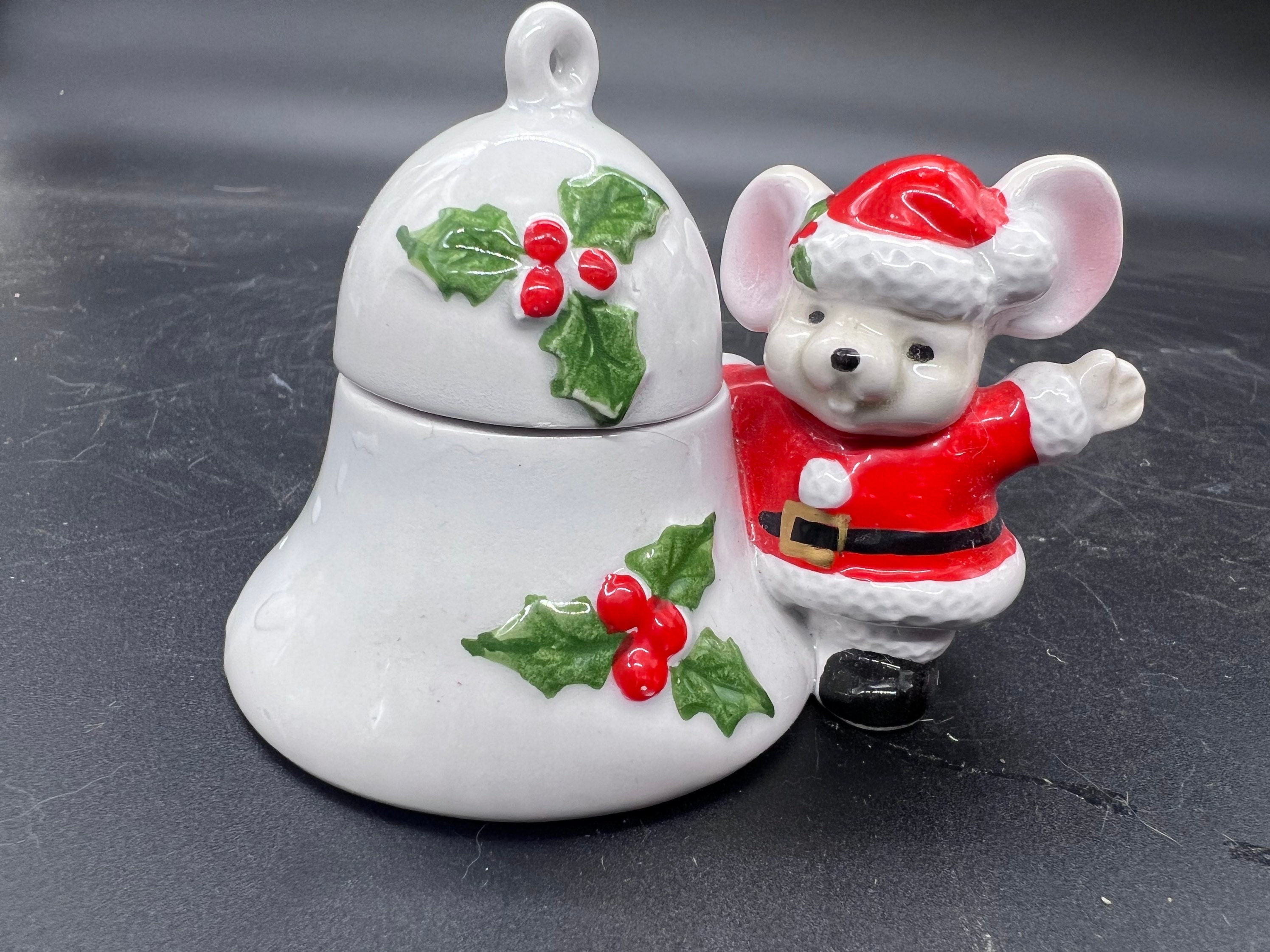 Vintage Fitz and Floyd Santa Mouse Bell Candle Holder, 1978 - Etsy