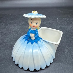 Napco 1956 Blue Blossom Girl Planter, Daisy Hat - Etsy