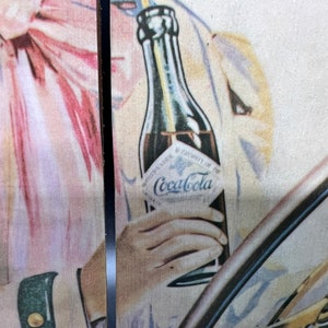 Coca Cola Gibson Girl Wall Hanging Wood Slat Antique Reproduction Victorian Coke Decoupaged image 3