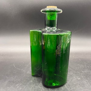 Holmegaard of Copenhagen HIVERT Schnapps Bottle Hjördis Olsson and Charlotte Rude Design Denmark Danish Modern Deep Emerald Green image 1