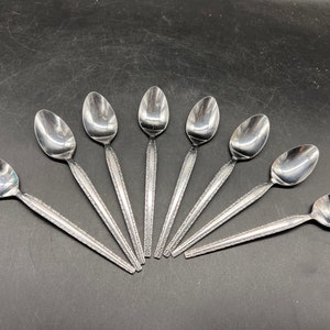 Rogers Ensenada Pattern Teaspoons Stanley Roberts Stainless Flatware Korea Set of 8 FREE SHIPPING