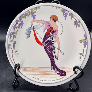 Villeroy & Boch Design 1900 8” Art Nouveau Plate Robe de Satin Violet FREE SHIPPING