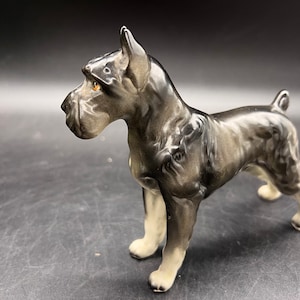 Lefton SCHNAUZER H7328 Japan Porcelain Ceramic Male German Dog Vintage zdjęcie 3