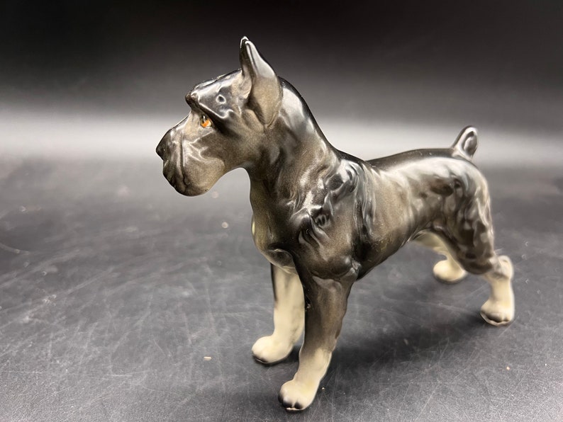 Lefton SCHNAUZER H7328 Japan Porcelain Ceramic Male German Dog Vintage zdjęcie 3