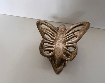 Solid Brass Butterfly Clip Memo Holder Notes Recipes Vintage