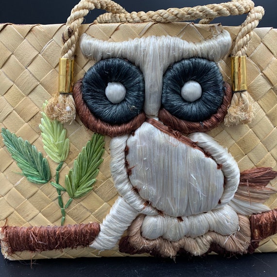 Owl Tote Bag Purse Market Bag Shopping  Summery W… - image 2