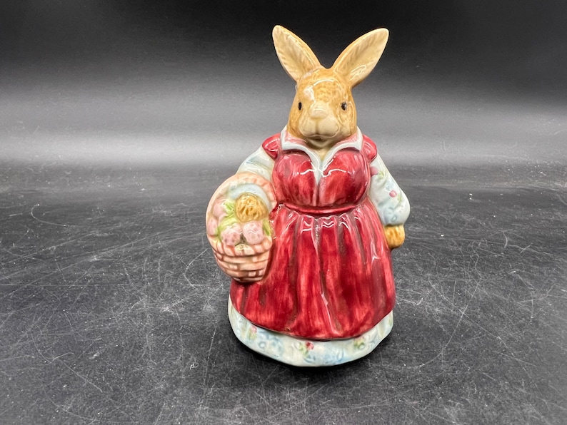 Otagiri Edith Collection Mrs Rabbit Shaker Unique Décoration de Pâques Figurine vintage image 1