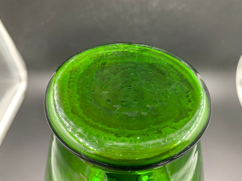 Empoli Italian Optic Vase Art Glass Large Emerald Green FREE SHIPPING image 5