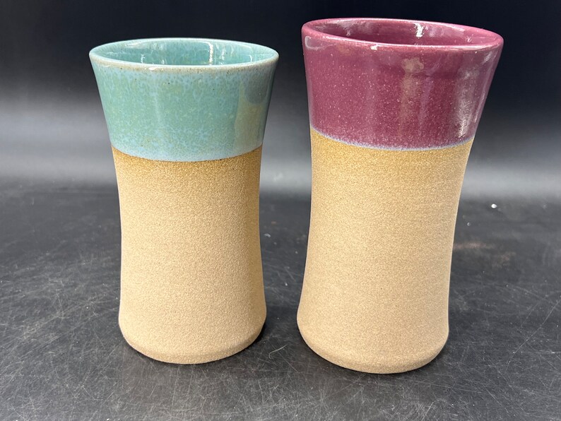 Keep Tahoe Blue Alanna Hughes Pottery Tumblers / Vases Your Choice Turquoise or Purple image 4