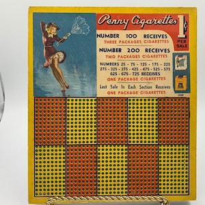 Gil Elvgren Pinup Penny Cigarette Punch Card Card Advertisement Vintage FREE SHIPPING
