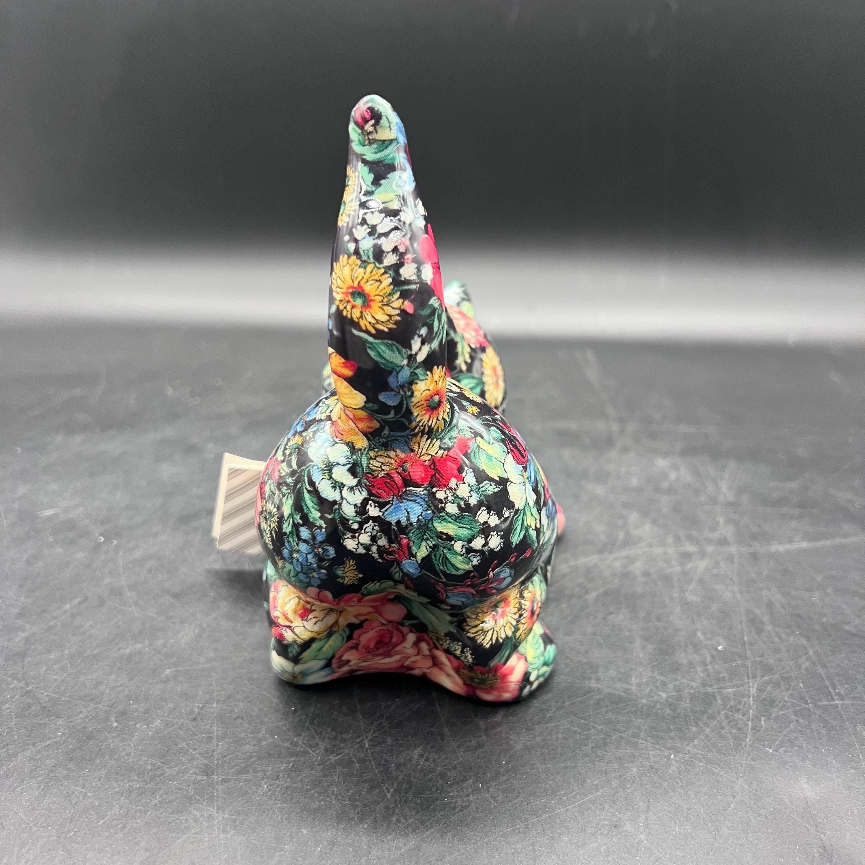 Vintage Floral Chintz Fabric-covered Porcelain Cat Figurine - Etsy