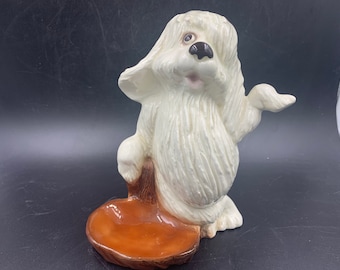 Freeman McFarlin Sheepdog Planter Figurine Shaggy Dog Vintage