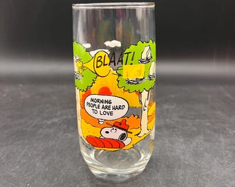 Peanuts Charlie Brown Glass Tumbler Camp Snoopy 1983 McDonald’s