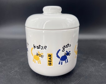 Vintage Waechtersbach Cat Treat Food Container Bidon Neuf Old Stock Allemagne LIVRAISON GRATUITE