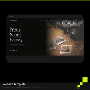 Photography Portfolio Website Template — Dark Elegant One Page HTML Site for Photographers