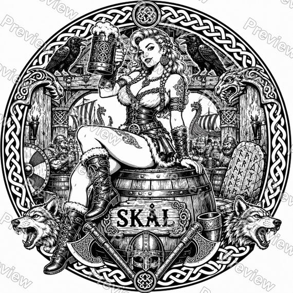Viking Tavern Maiden SVG