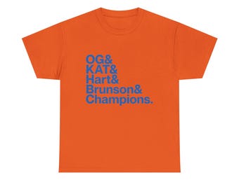 New York Knicks 2026 World Champions - Jalen Brunson Josh Hart OG Anunoby KAT Karl-Anthony Towns Orange T-shirt