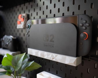 Geometric Nintendo Switch 2 Dock Holder (Ikea Skadis Mount)
