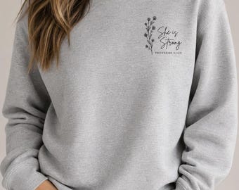 Women's "She is strong & take care of your brain" Crewneck
