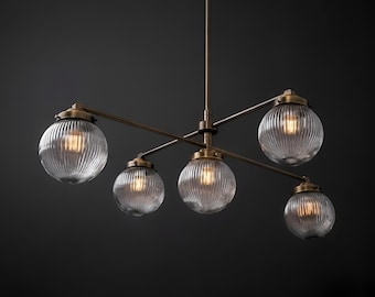 Kroonluchterlamp - kroonluchter 5 tinten - antiek messing licht - Modelnr. 3646