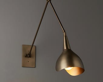 Mid Century Modern Brass Articulated Wall Sconce