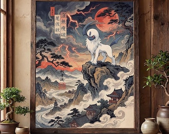 Absol fan art poster – pokemon inspired wall art print decor (digital download)