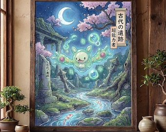 Reuniclus poster – pokemon inspired wall art print decor (digital download)