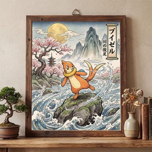 Buizel Poster - Pokemon inspirierter Kunstdruck (digitaler Download)