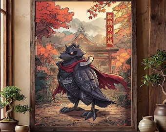 Corviknight fan art poster – pokemon inspired wall art print decor (digital download)