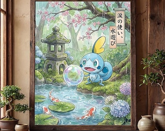 Sobble poster – pokemon inspired wall art print decor (digital download)