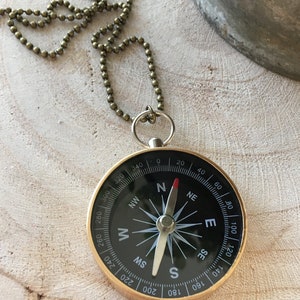 Lost and found necklace, compass pendant, steampunk, gift for her, nautical necklace, compass necklace, adventure, travel, new journey gift
