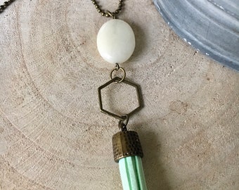 Tassel Necklace, layering necklace, geometric, bohemian