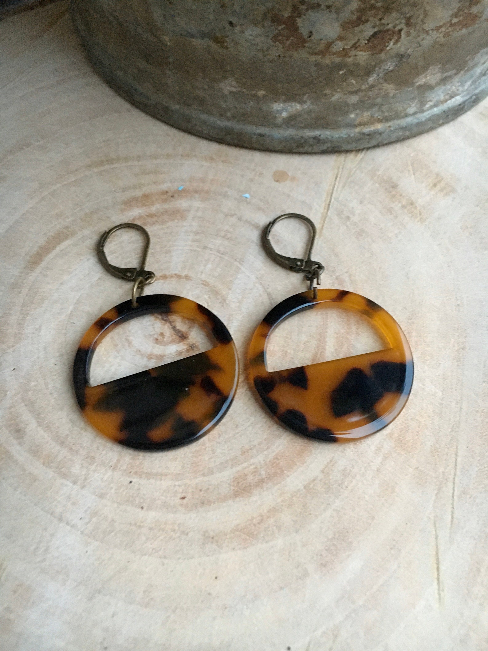 Tortoise Shell Earrings Dangle Earrings Bohemian Etsy