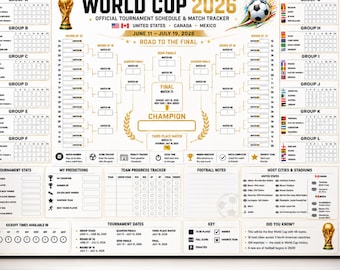 Calendario da parete FIFA / Poster Coppa del Mondo FIFA 2026 / Calendario FIFA / Calendario Coppa del Mondo 2026
