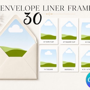 Editable Envelope Liner Template | DIY Stationery Printable Design | Canva Digital Download | Wedding C5, C6, A7, Square | 30 Designs Bundle